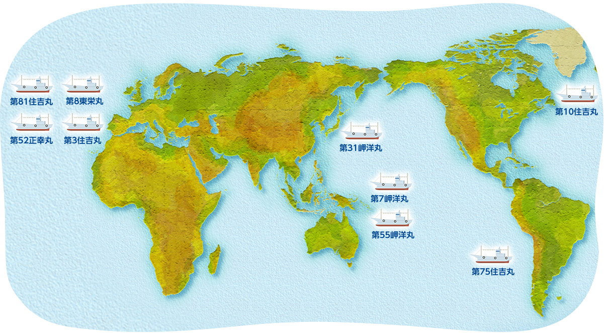 世界中の海で活躍する住吉漁業の漁船をご紹介いたします